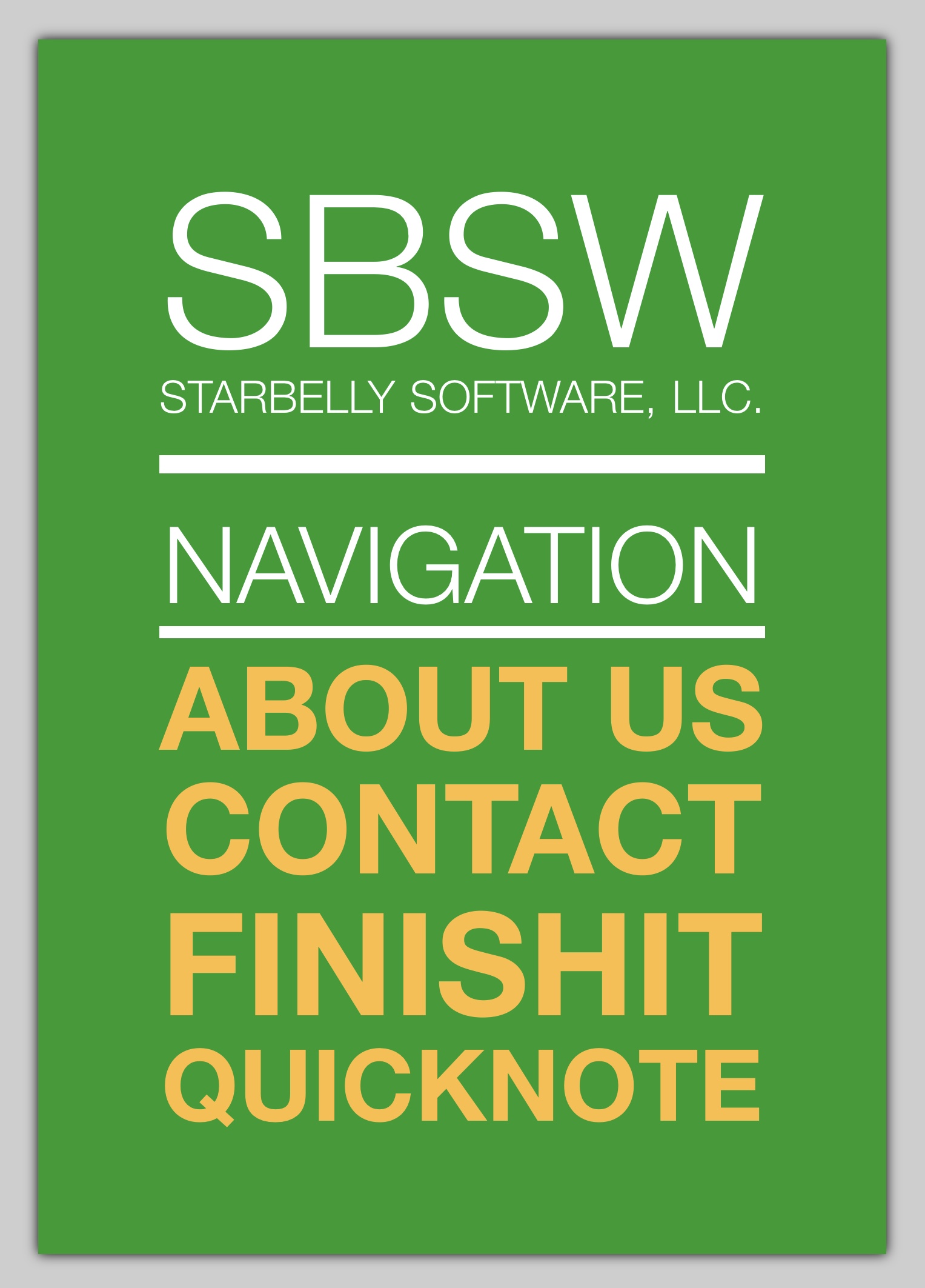 Starbelly Software, LLC. website screenshot